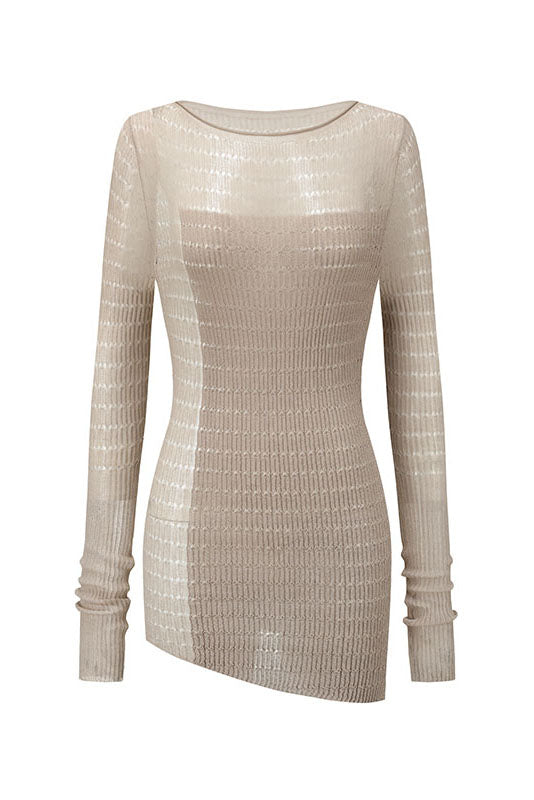 SWAYING 25 Early Autumn Micro-transparent Slim Fit Sweater SW-SW25PF1T06C2-HUILV Gray Green